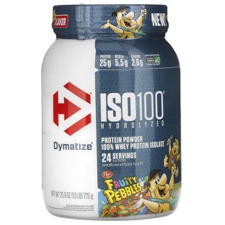 Dymatize Nutrition, ISO100 Hydrolyzed, 100% Whey Protein Isolate, Fruity Pebbles, 1.6 lb (725 g)