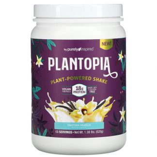 Purely Inspired, Plantopia, Plant-Powered Shake, Tahitian Vanilla, 1.38 lbs (628 g)