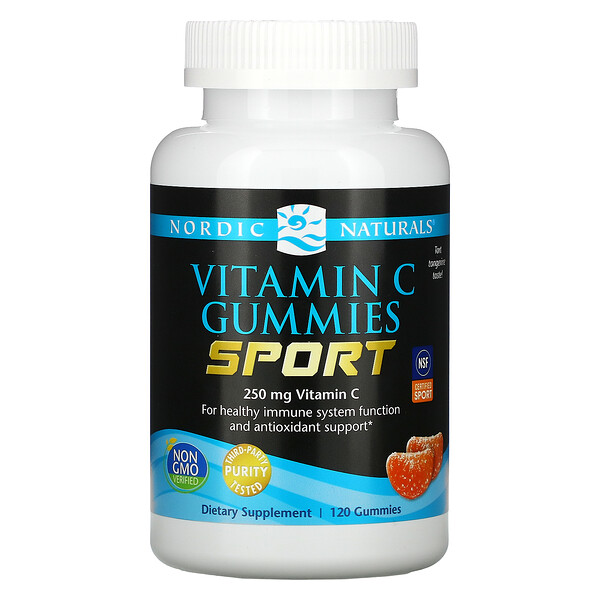 Nordic Naturals, Sport, Vitamin C Gummies, Tart Tangerine, 125 mg, 120 Gummies 1 Nordic Naturals, Sport, Vitamin C Gummies, Tart Tangerine, 125 mg, 120 Gummies