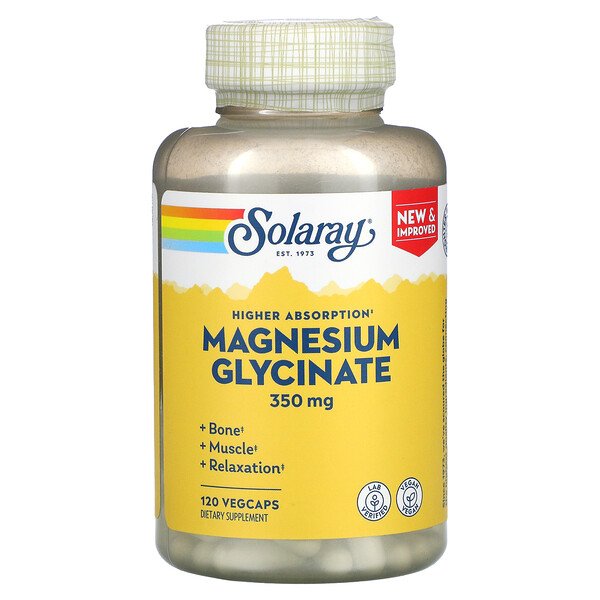 Solaray, High Absorption Magnesium Glycinate, 350 mg, 120 VegCaps 1 Solaray, High Absorption Magnesium Glycinate, 350 mg, 120 VegCaps
