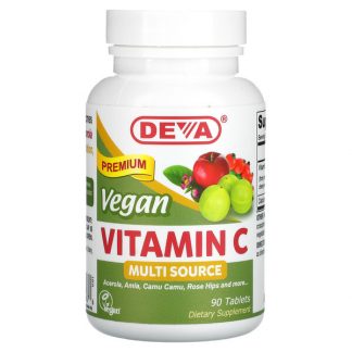 Deva, Vegan Vitamin C, Multi Source, 90 Tablets