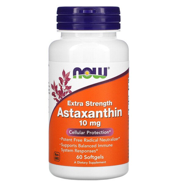 NOW Foods, Astaxanthin, 10 mg, 60 Softgels 1 NOW Foods, Astaxanthin, 10 mg, 60 Softgels