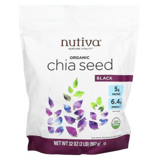 Nutiva, Organic Chia Seed, Black, 32 oz (907 g)