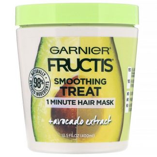 Garnier, Fructis, Smoothing Treat, 1 Minute Hair Mask + Avocado Extract, 13.5 fl oz (400 ml)