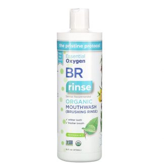 Essential Oxygen, BR Organic Mouthwash Brushing Rinse, Peppermint, 16 fl oz (473 ml)