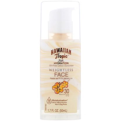 Hawaiian Tropic, Silk Hydration, Weightless Face, Oil-Free Sunscreen Lotion , SPF 30, 1.7 oz (50 ml)