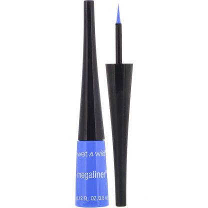 Wet n Wild, MegaLiner Liquid Eyeliner, Voltage Blue, 0.12 fl oz (3.5 ml)
