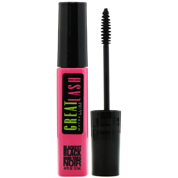 Maybelline, Great Lash, Mascara, 100 Blackest Black, 0.43 fl oz (12.7 ml)