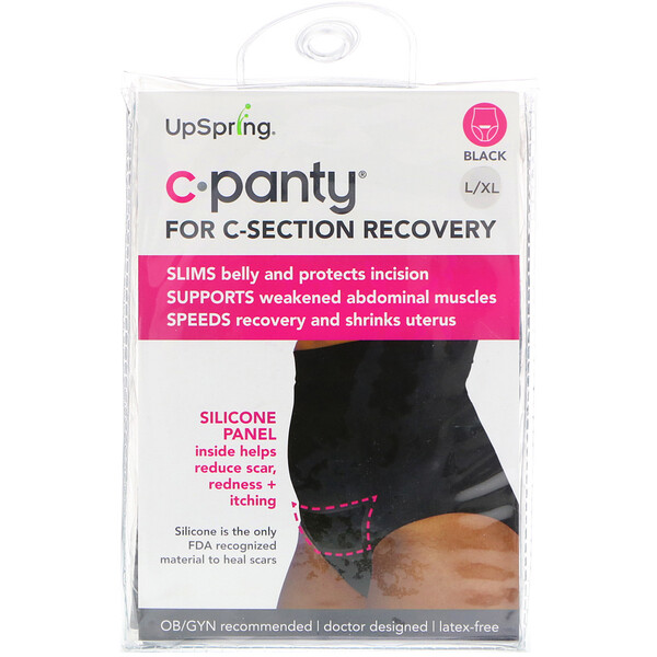UpSpring, C-Panty, For C-Section Recovery, Black, Size L