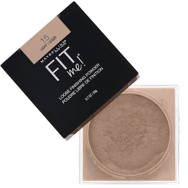 Maybelline, Fit Me, Loose Finishing Powder, 15 Light, 0 Maybelline, Fit Me, Loose Finishing Powder, 15 Light, 0.7 oz (20 g)