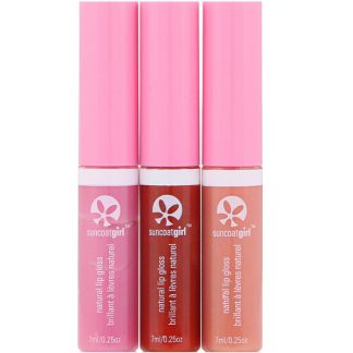 SuncoatGirl, All Natural Lip Gloss, 3 Piece Set, 0.23 oz (7 ml) Each
