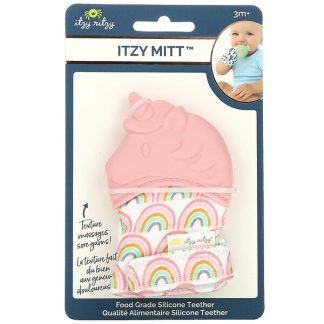 itzy ritzy, Itzy Mitt, Food Grade Silicone Teether, 3+ Months, Light Pink Unicorn, 1 Teether