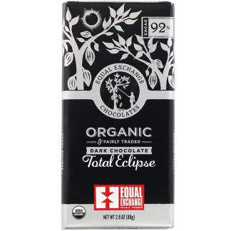 Equal Exchange, Organic Dark Chocolate, Total Eclipse, 92% Cacao, 2.8 oz (80 g)