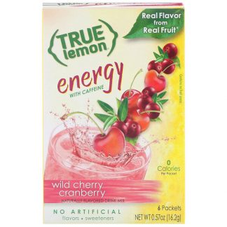 True Citrus, True Lemon, Energy, Wild Cherry Cranberry, 6 Packets, 0.57 oz (16.2 g)