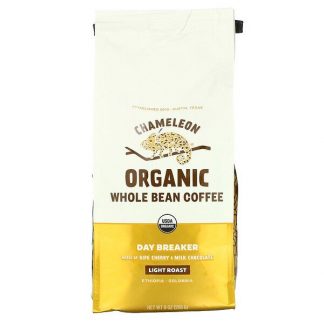 Chameleon Organic Coffee, Organic Whole Bean Coffee, Dark Breaker, Light Roast, 9 oz (255 g)