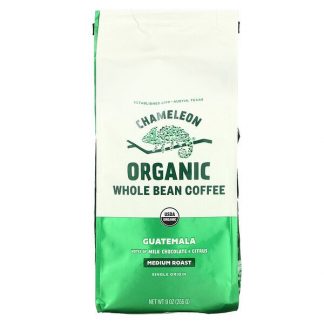 Chameleon Organic Coffee, Organic Whole Bean Coffee, Guatemala, Medium Roast, 9 oz (255 g)