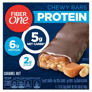 Fiber One, Protein Chewy Bars, Caramel Nut, 5 Bars, 1.17 oz (33 g) Each