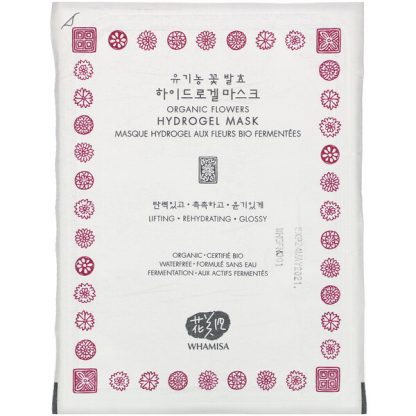 Whamisa, Organic Flowers, Hydrogel Beauty Mask, 1 Sheet