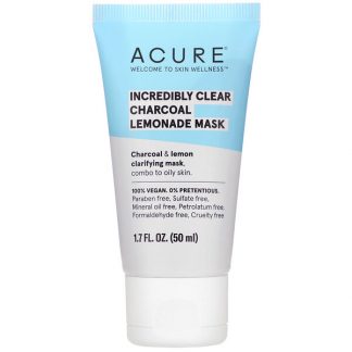 Acure, Incredibly Clear, Charcoal Lemonade Beauty Mask, 1.7 fl oz (50 ml)
