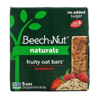 Beech-Nut, Naturals, Fruit Oat Bars, Stage 4, Strawberry, 5 Bars, 0.78 oz (22 g) Each