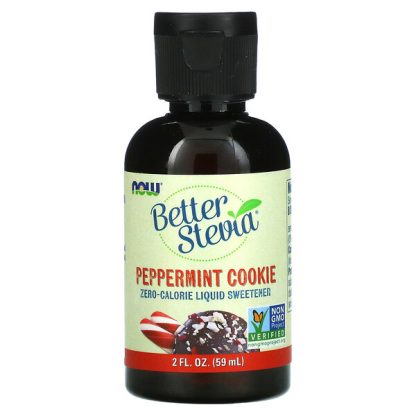 NOW Foods, Better Stevia, Zero-Calorie Liquid Sweetener, Peppermint Cookie, 2 fl oz (59 ml)