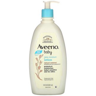 Aveeno, Baby, Daily Moisture Lotion, Fragrance Free, 18 fl oz (532 ml)
