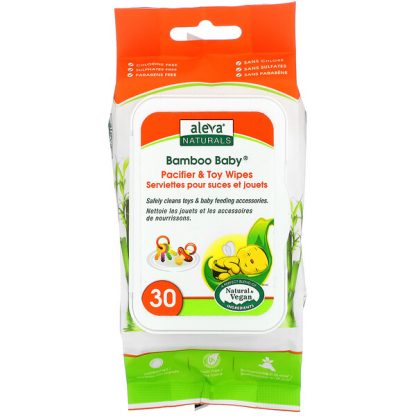Aleva Naturals, Bamboo Baby, Pacifier & Toy Wipes, 30 Wipes