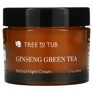 Tree To Tub, Ginseng Green Tea, Gentle Anti-Aging Retinol Night Cream for Sensitive Skin, 1.7 oz (50 ml)