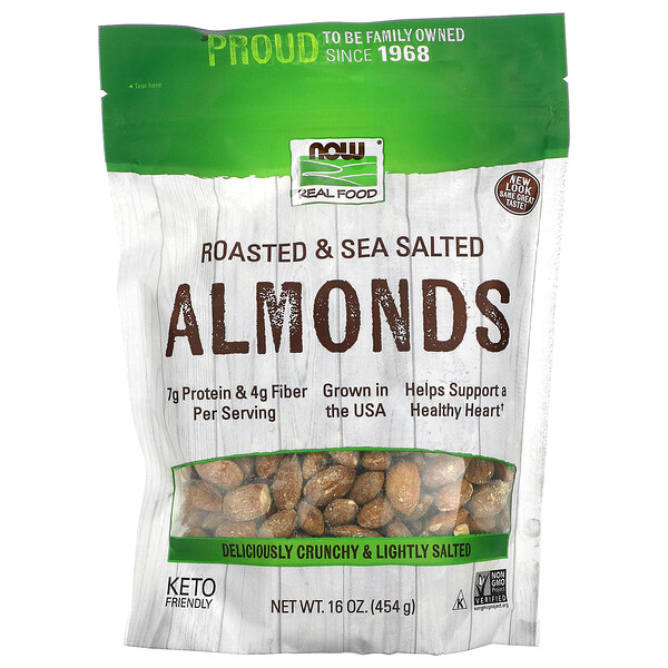 NOW Foods, Real Food, Roasted & Sea Salted Almonds, 16 oz (454 g) 1 NOW Foods, Real Food, Roasted & Sea Salted Almonds, 16 oz (454 g)