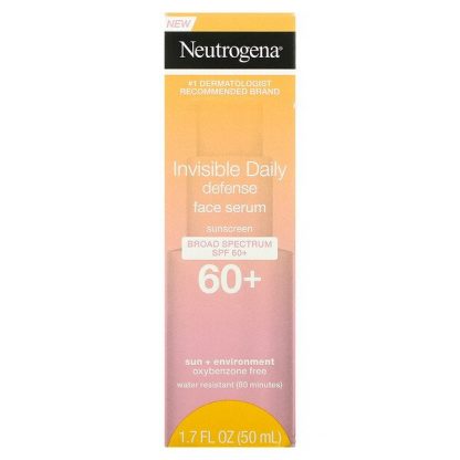 Neutrogena, Invisible Daily Defense Sunscreen Face Serum, SPF 60+, 1.7 fl oz (50 ml)