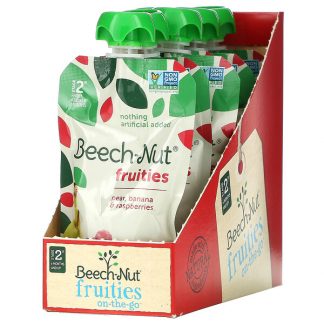 Beech-Nut, Fruities, Stage 2, Pear, Banana & Raspberries, 12 Pouches, 3.5 oz (99 g) Each
