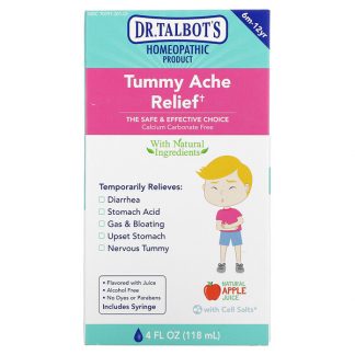 Dr. Talbot's, Tummy Ache Relief, 6 m -12 yr, Natural Apple Juice Flavor, 4 fl oz (118 ml)