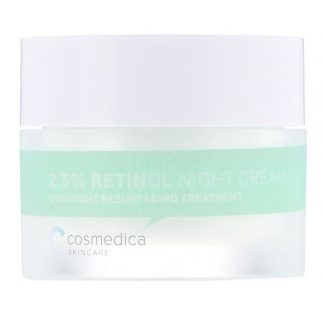 Cosmedica Skincare, 2.5% Retinol Night Cream, Overnight Resurfacing Treatment, 1.76 oz (50 g)
