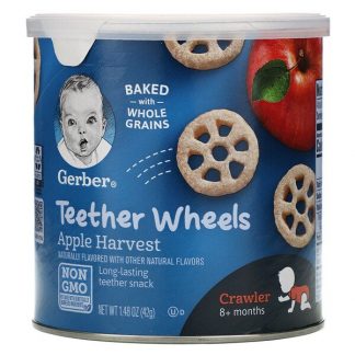 Gerber, Teether Wheels, 8+ Months, Apple Harvest, 1.48 oz (42 g)