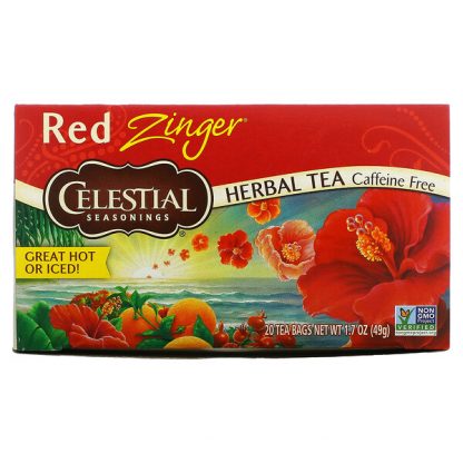 Celestial Seasonings, Herbal Tea, Red Zinger, Caffeine Free, 20 Tea Bags, 1.7 oz (49 g)