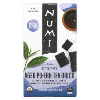 Numi Tea, Organic Pu-Erh Tea, Aged Pu-Erh Tea Brick, 2.2 oz (63 g)