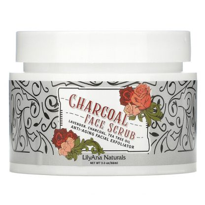 Lilyana Naturals, Charcoal Face Scrub, Anti-Aging Facial Exfoliator, 3 oz (88 ml)