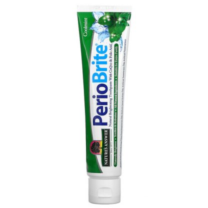 Nature's Answer, PerioBrite, Naturally Brightening Toothpaste with CoQ10 & Folic Acid, Cool Mint, 4 oz (113.4 g)