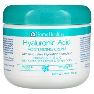Home Health, Hyaluronic Acid Moisturizing Cream, Fragrance Free, 4 oz (113 g)