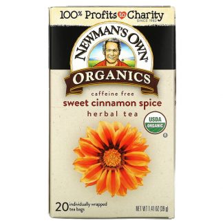 Newman's Own Organics, Caffeine Free, Herbal Tea, Sweet Cinnamon Spice, 20 Tea Bags, 1.41 oz (39 g)