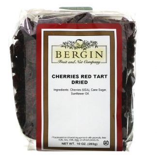 Bergin Fruit and Nut Company, Cherries Red Tart, Dried, 10 oz (283 g)