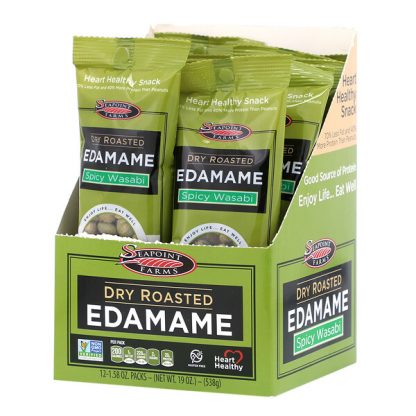 Seapoint Farms, Dry Roasted Edamame, Spicy Wasabi, 12 Packs, 1.58 oz (45 g) Each