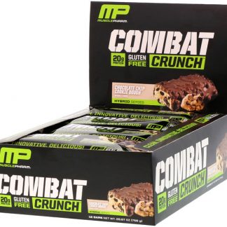 MusclePharm, Combat Crunch, Chocolate Chip Cookie Dough, 12 Bars, 63 g Each