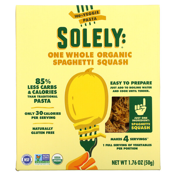 Solely, One Whole Organic Spaghetti Squash, 1 Solely, One Whole Organic Spaghetti Squash, 1.76 oz (50 g)