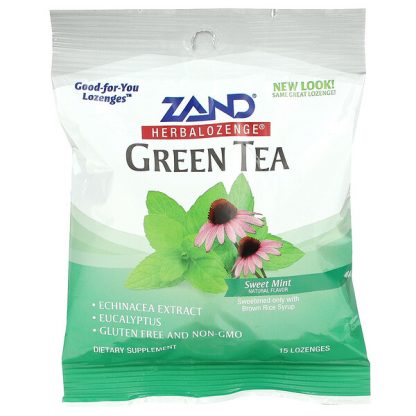 Zand, Herbalozenge, Green Tea, Sweet Mint, 15 Lozenges