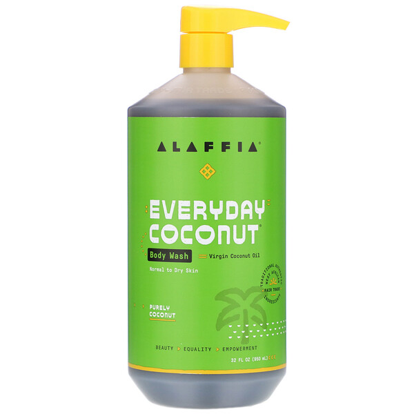 Alaffia, Everyday Coconut, Body Wash, Normal to Dry Skin, Purely Coconut, 32 fl oz (950 ml) 1 Alaffia, Everyday Coconut, Body Wash, Normal to Dry Skin, Purely Coconut, 32 fl oz (950 ml)