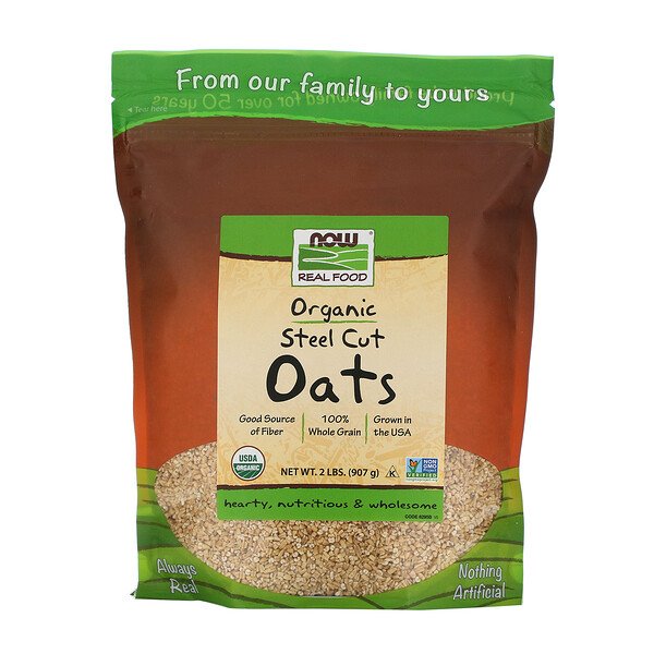 NOW Foods, Real Food, Organic Steel Cut Oats, 2 lbs (907 g) 1 NOW Foods, Real Food, Organic Steel Cut Oats, 2 lbs (907 g)