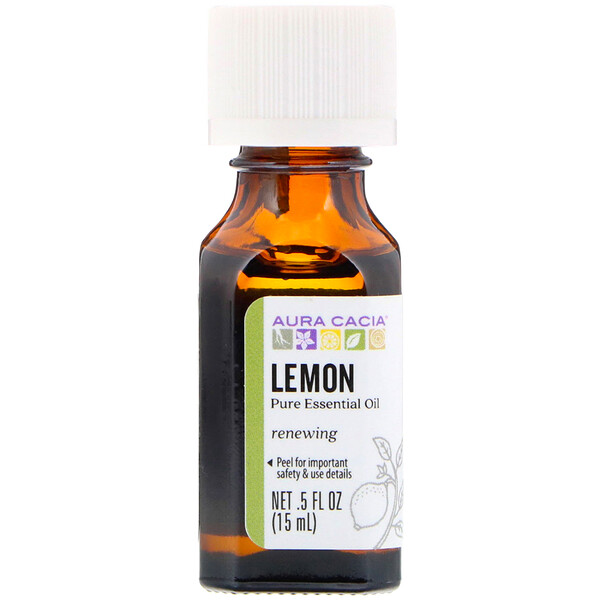 Aura Cacia, Pure Essential Oil, Lemon, 0.5 fl oz (15 ml)