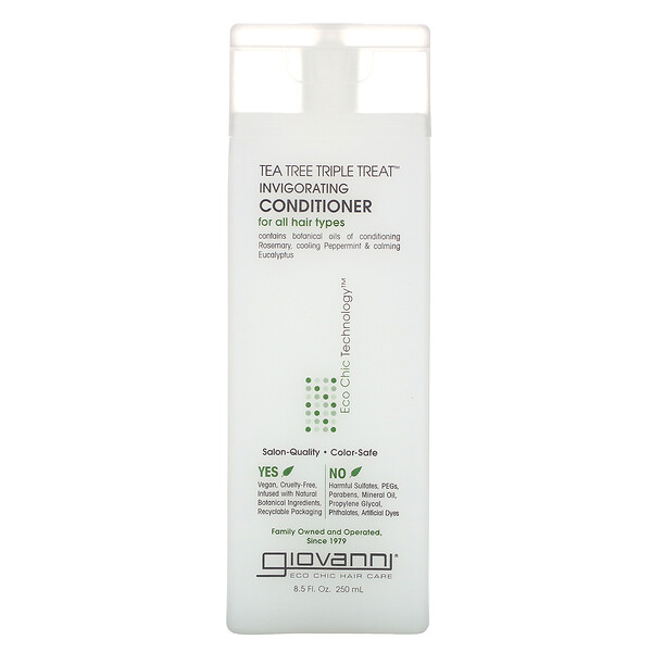 Giovanni, Tea Tree Triple Treat, Invigorating Conditioner, For All Hair Types, 8.5 fl oz (250 ml)