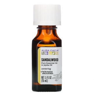Aura Cacia, Pure Essential Oil, Sandalwood, 0.5 fl oz (15 ml)
